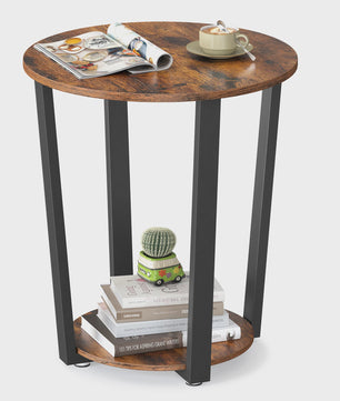 Ronde Bijzettafel met Stalen Frame - 50x50x57 cm - Stijlvol en Stevig