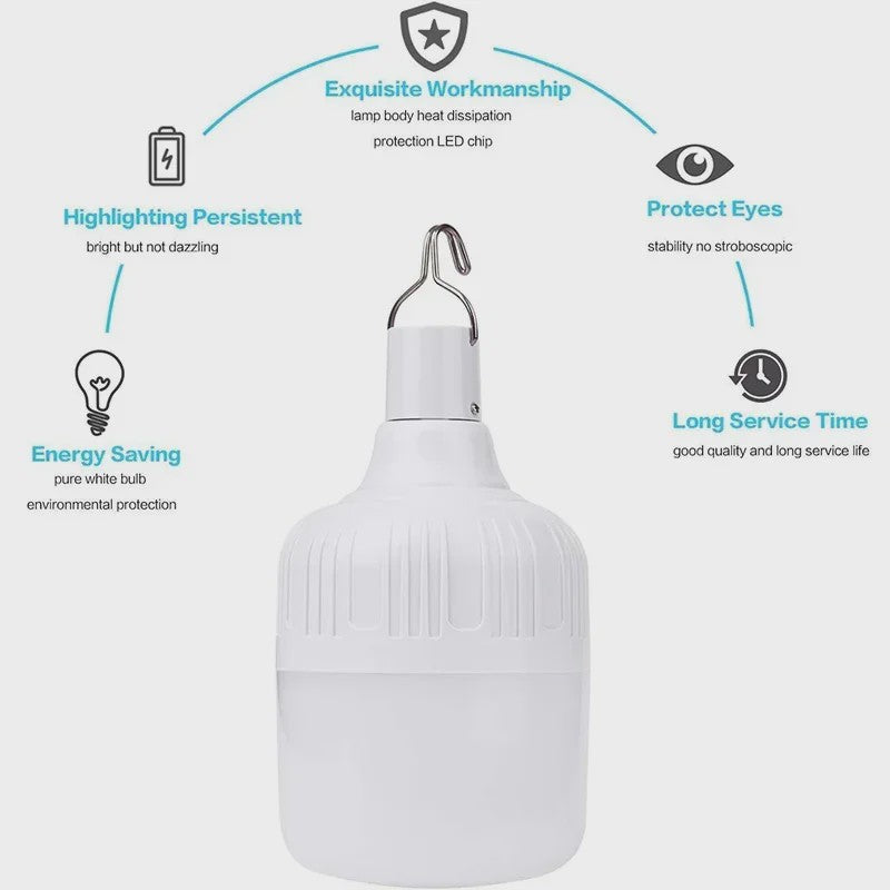 Draagbare LED Noodlamp met Zonnepaneel & USB - Oplaadbaar, Energiezuinig, voor Camping & Tuin