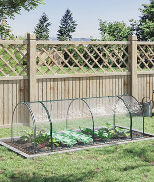 Outsunny Tunnel Kas - 2.5x1x0.8m - Grote Deur met Rits - Transparant