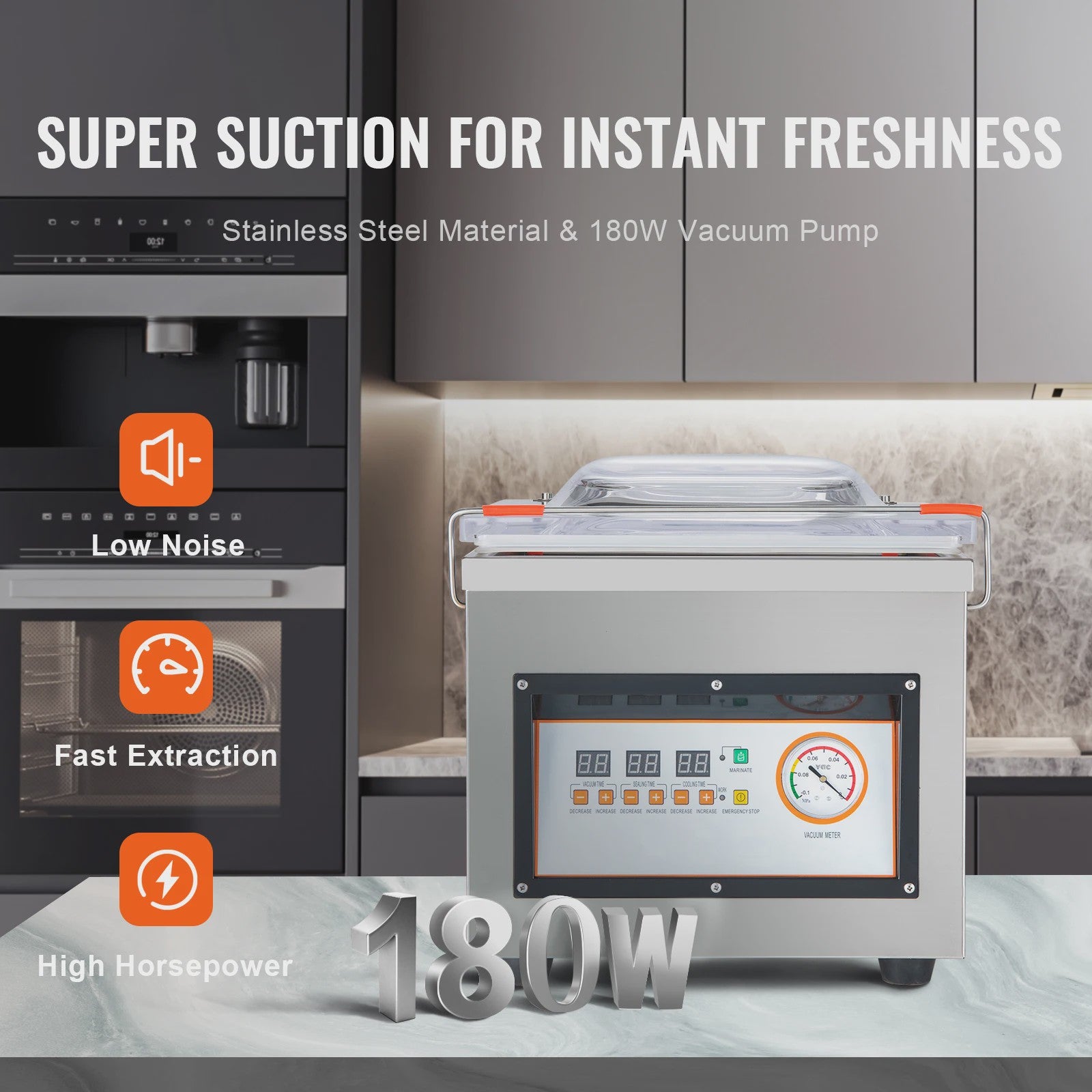 SucceBuy DZ-260C Chamber Vacuum Sealer - 320W Krachtige Vacumeermachine