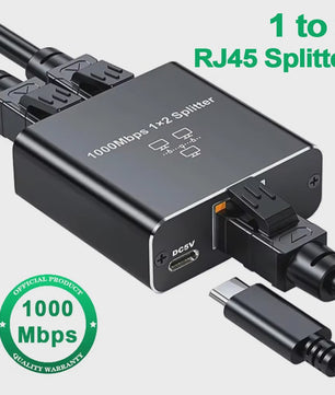 Gigabit RJ45 Splitter 1 naar 2 - 1000M Ethernet Netwerk Kabel Verlenging