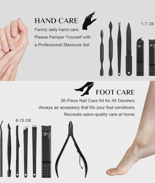 26-delige Professionele Manicure & Pedicure Set van Roestvrij Staal