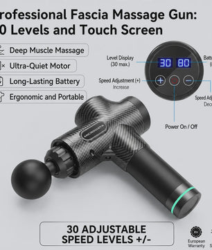 Professionele Massage Gun met LCD Touchscreen - 30 Snelheden voor Diepe Spierontspanning