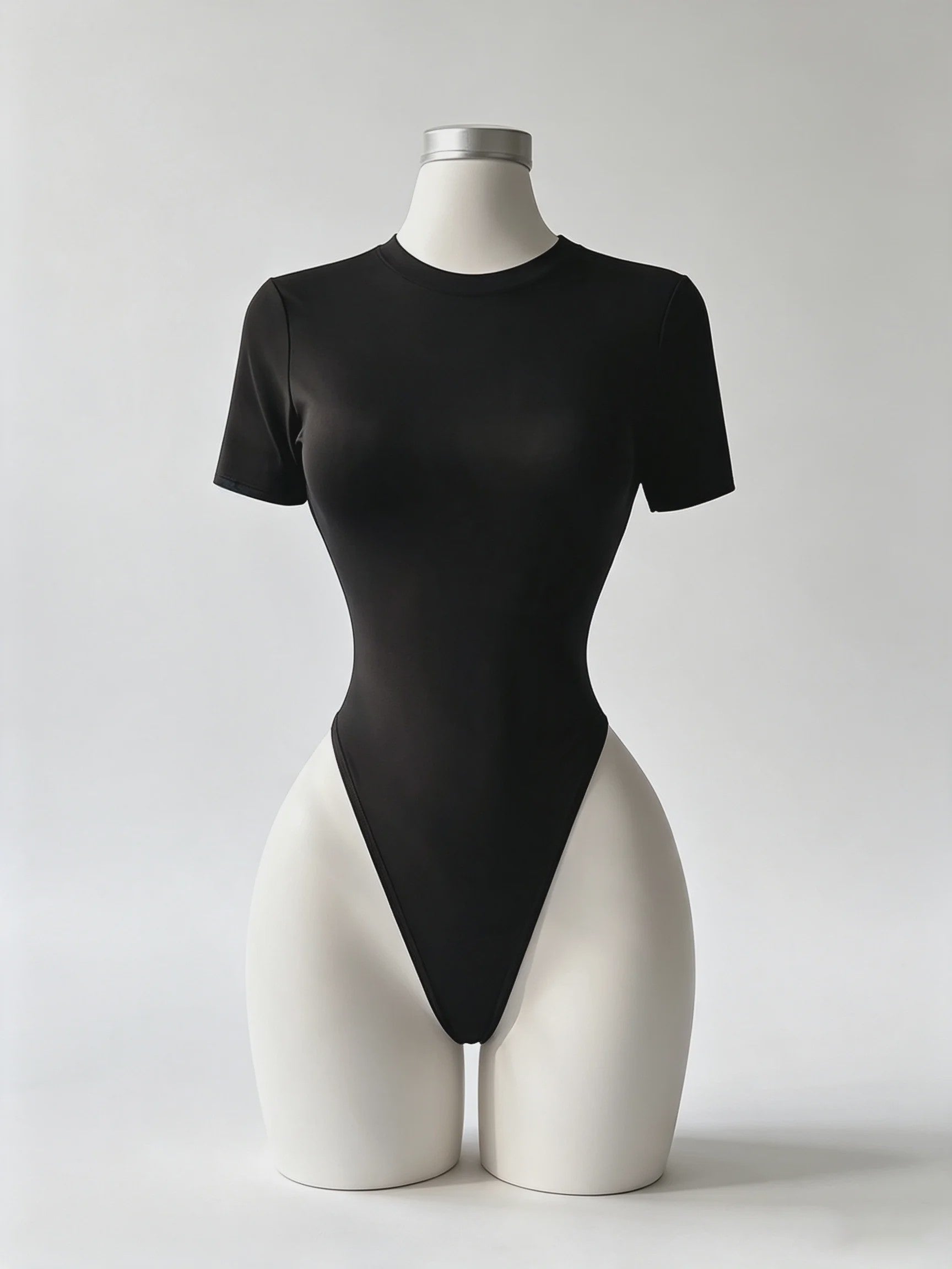Dames Backless Bodysuit met Korte Mouwen - Comfortabele Basis met Open Rug
