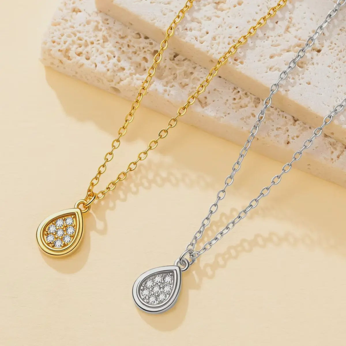 Minimalistische Waterdruppel Hanger Ketting - Roestvrij Staal Sieraden voor Dames