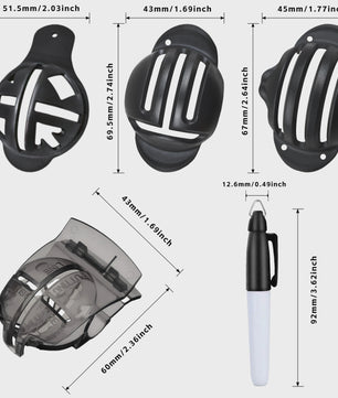8-delige Golf Bal Lijn Marker Set: 4 Templates & 4 Kleuren Markers voor Betere Slagen