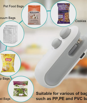 Mini Heat Sealer: Draagbare Plastic Zak Sealer & Snijder met USB Opladen