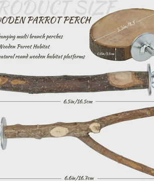 Natuurlijke Houten Papegaai Zitstok Set - Kauwbaar & Pootverzorgend Speelgoed