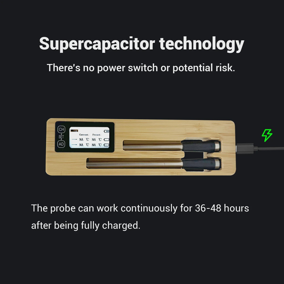 Draadloze Vleesthermometer met Dubbele Sonde & Bluetooth - Perfect voor BBQ, Grill & Oven