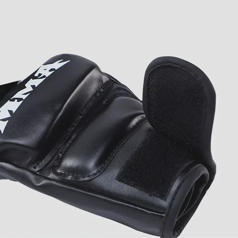 Professionele Half Vinger Bokshandschoenen Leer met Kussen voor Volwassenen - Sanda, UFC, Zandzak Training