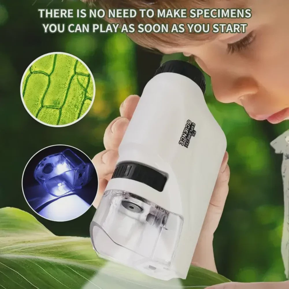Draagbare Kinder Microscoop 60-120x met LED Verlichting - Ontdek de Wereld!