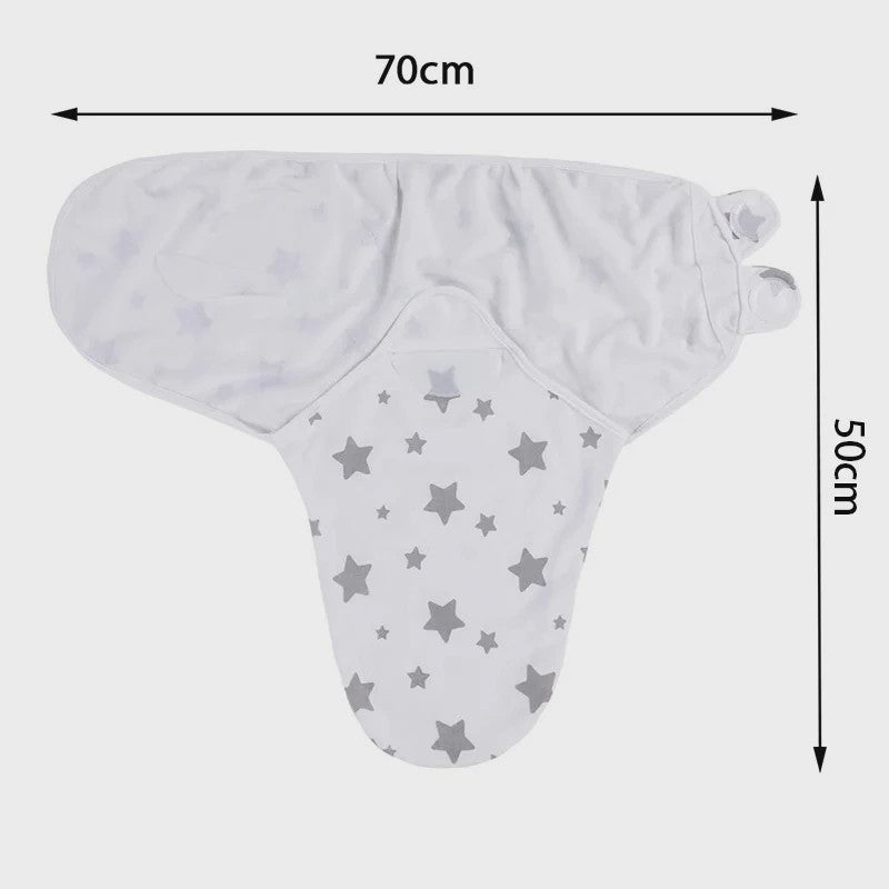 Baby Swaddle & Muts Set - Katoen, Verstelbaar, Cartoon Print, 0-6 Maanden
