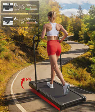 MJWW Opvouwbare Loopband met 6% Incline, 3.8mph/6kph, LCD Scherm & APP Monitoring