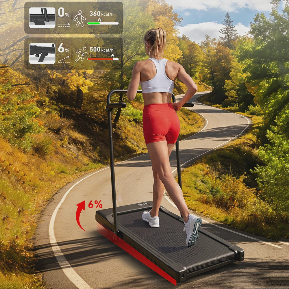 MJWW Opvouwbare Loopband met 6% Incline, 3.8mph/6kph, LCD Scherm & APP Monitoring