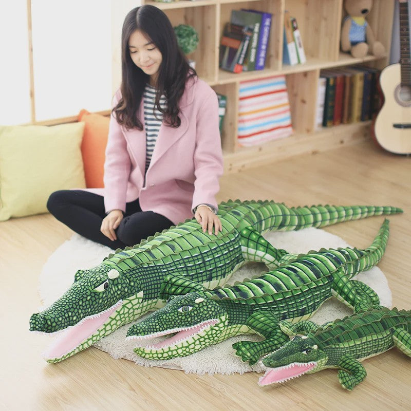 Reusachtige Pluche Krokodil Knuffel - 105-195cm - Levensechte Alligator Speelgoed & Kussen