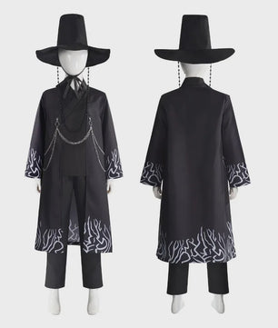 Jinu Cosplay Kostuum Set - Zwart Pak Outfit met Hoed, Riem en Accessoires voor Halloween & Carnaval
