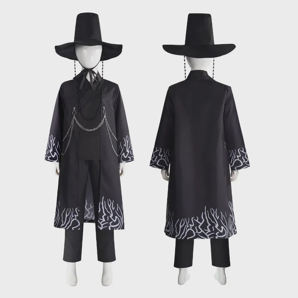 Jinu Cosplay Kostuum Set - Zwart Pak Outfit met Hoed, Riem en Accessoires voor Halloween & Carnaval