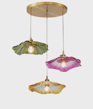 Vintage Bloemen Glazen Hanglamp - Sfeervolle Decoratie voor Woonkamer & Slaapkamer