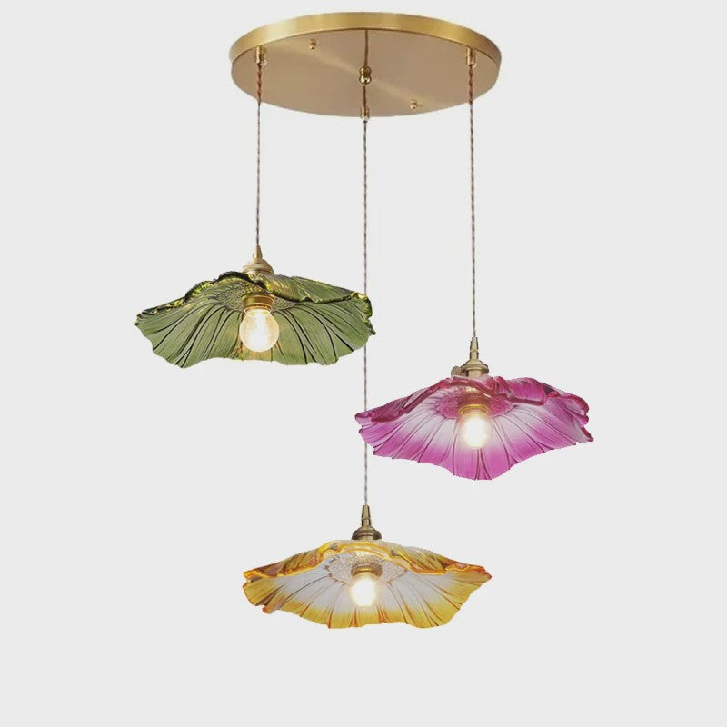 Vintage Bloemen Glazen Hanglamp - Sfeervolle Decoratie voor Woonkamer & Slaapkamer