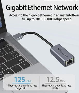 KEBIDUMEI USB 3.0 naar RJ45 Gigabit Netwerkkaart - 1000Mbps Ethernet Adapter