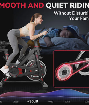 Hometrainer met Vliegwiel (10kg), LCD Display en Stille Werking - Max 120kg Belasting