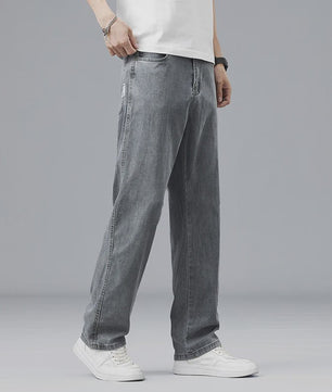 Luchtige Lyocell Heren Jeans - Zomer Broek met Loose Fit & Elastische Taille