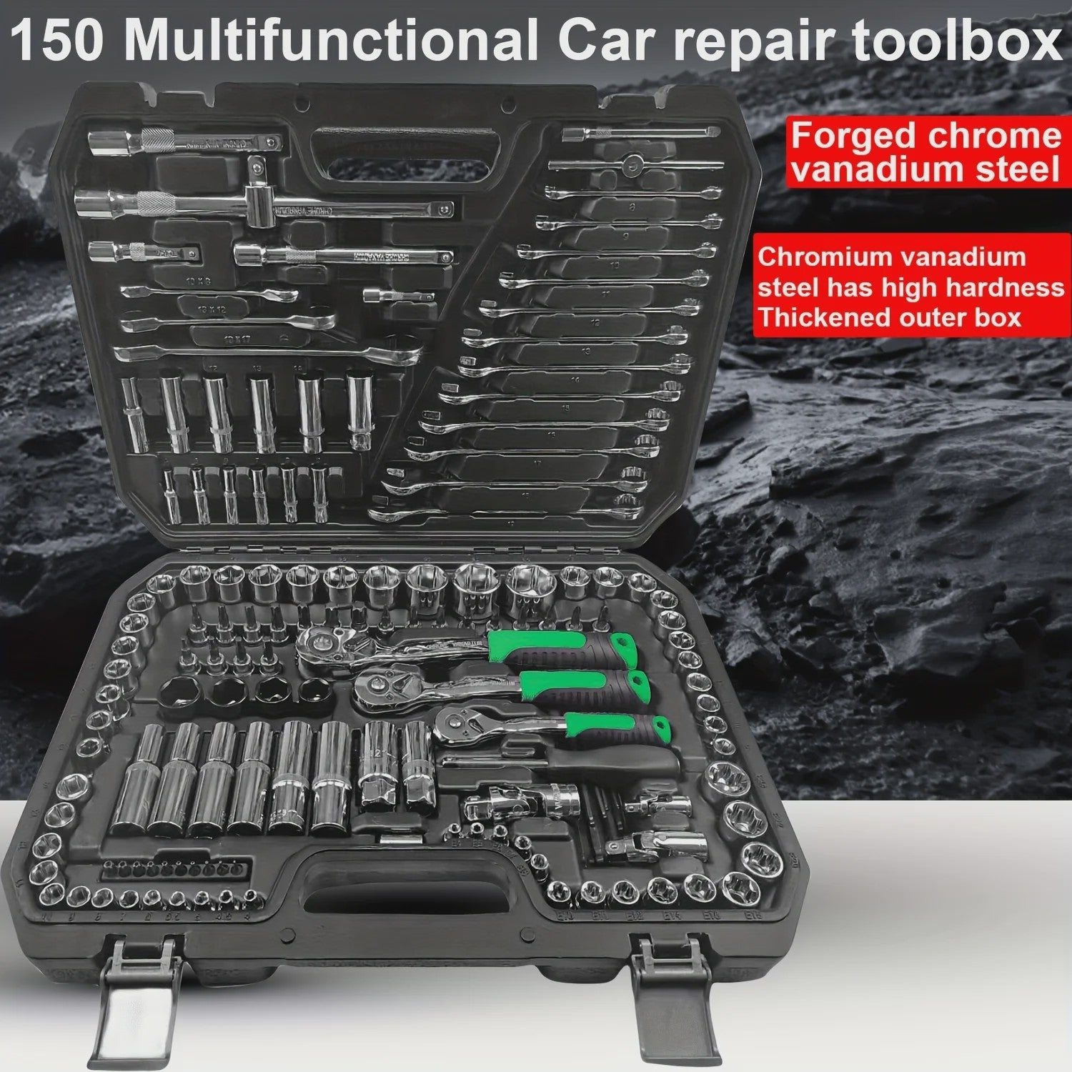150-delige Multifunctionele Autoreparatie Gereedschapskist - Complete Mechanische Toolkit