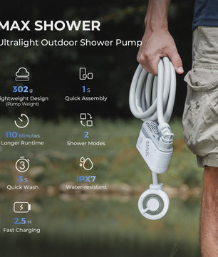 FLEXTAIL MAX SHOWER Draagbare Elektrische Douchepomp - IPX7 Waterdicht