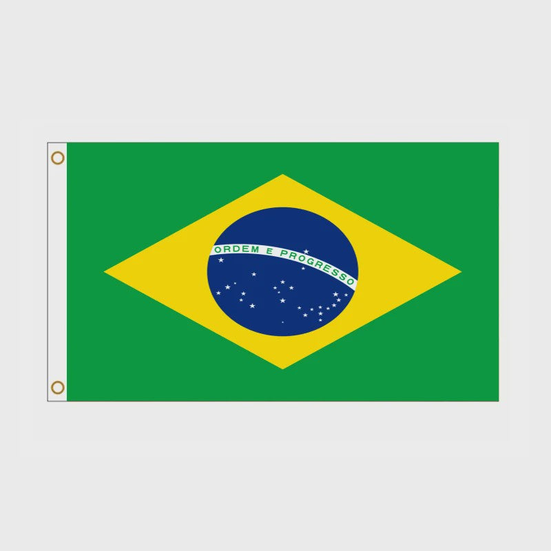 5x Braziliaanse Vlag 90x150cm - Nationale Vlag van de Federale Republiek Brazilië