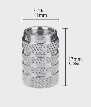 4x Aluminium Ventieldopjes Auto - Universeel & Stijlvol met Knurling Grip