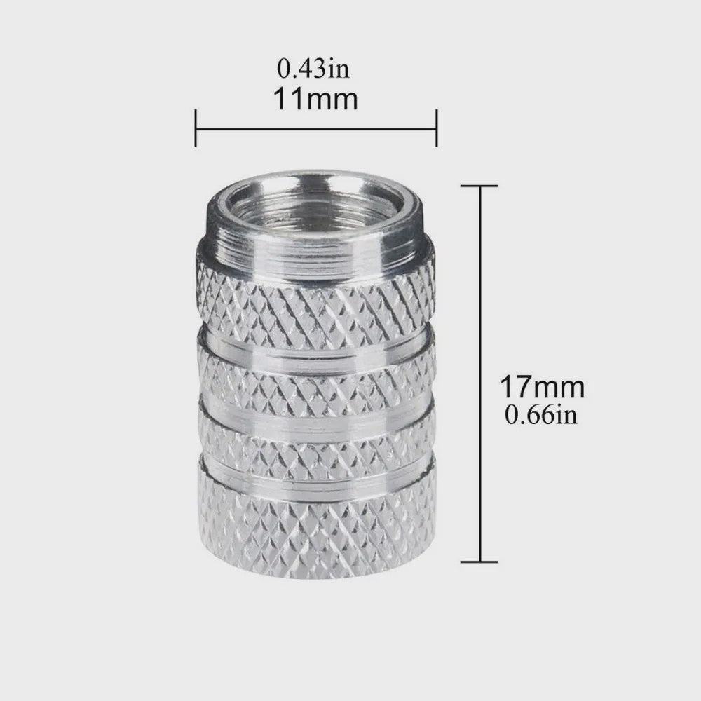 4x Aluminium Ventieldopjes Auto - Universeel & Stijlvol met Knurling Grip