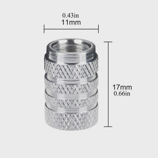4x Aluminium Ventieldopjes Auto - Universeel & Stijlvol met Knurling Grip