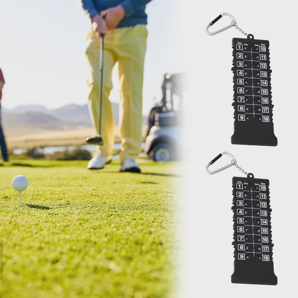 18 Holes Golf Score Teller met Sleutelhanger - Houd Uw Slagen Nauwkeurig Bij