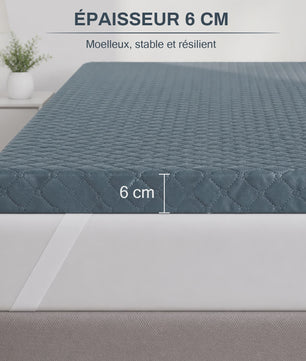 6 cm Matras Topper: Hoogwaardig Schuim, Ademend & Anti-slip voor Optimaal Slaapcomfort