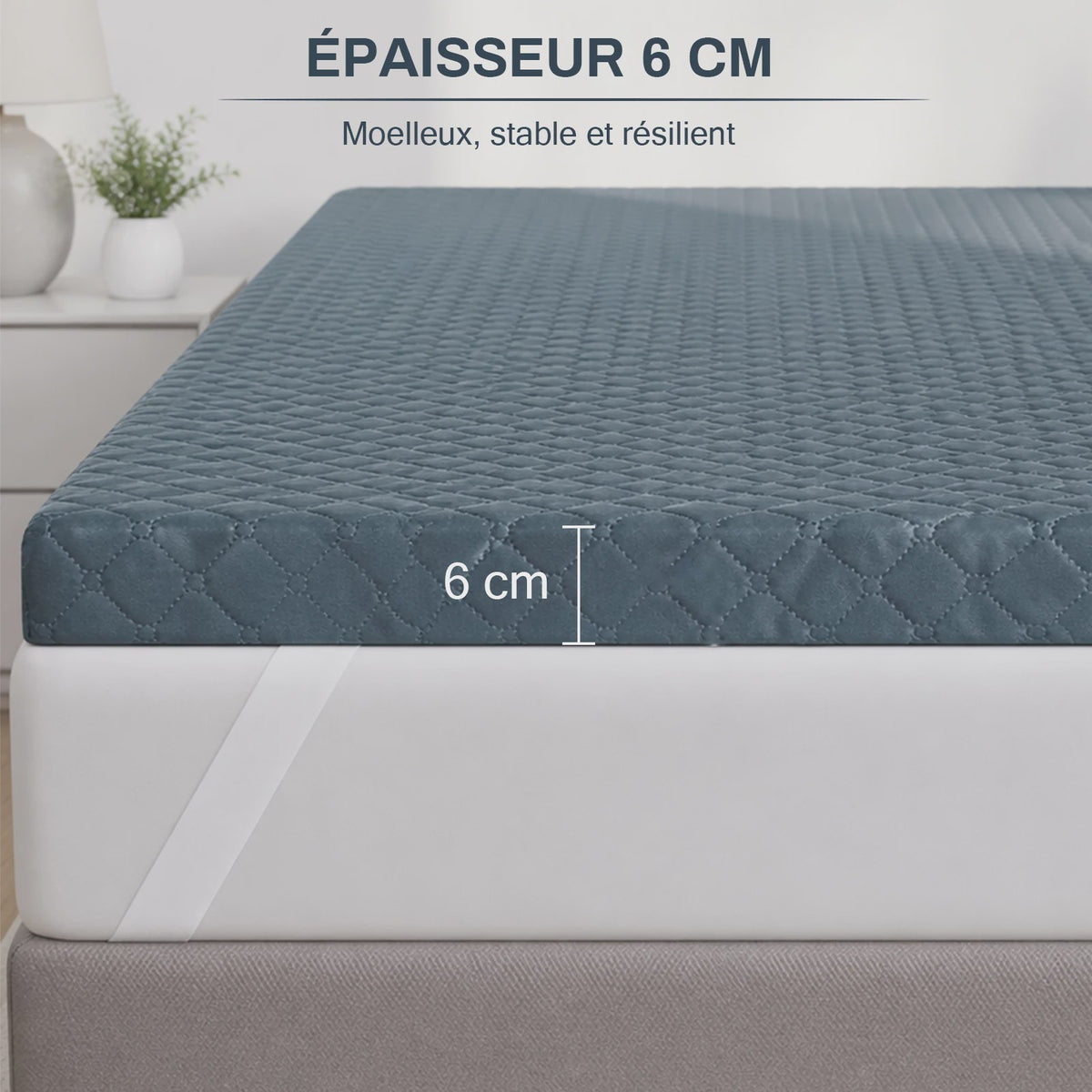 6 cm Matras Topper: Hoogwaardig Schuim, Ademend & Anti-slip voor Optimaal Slaapcomfort