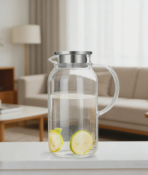 Glazen Waterkan 2.5L met Deksel - Hittebestendig Borosilicaatglas