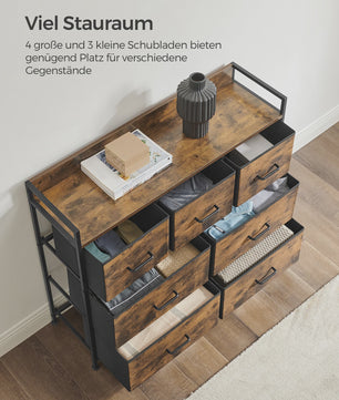 Industrieel Dressoir met 7 Lades en Metalen Frame - Rustiek Houtdesign