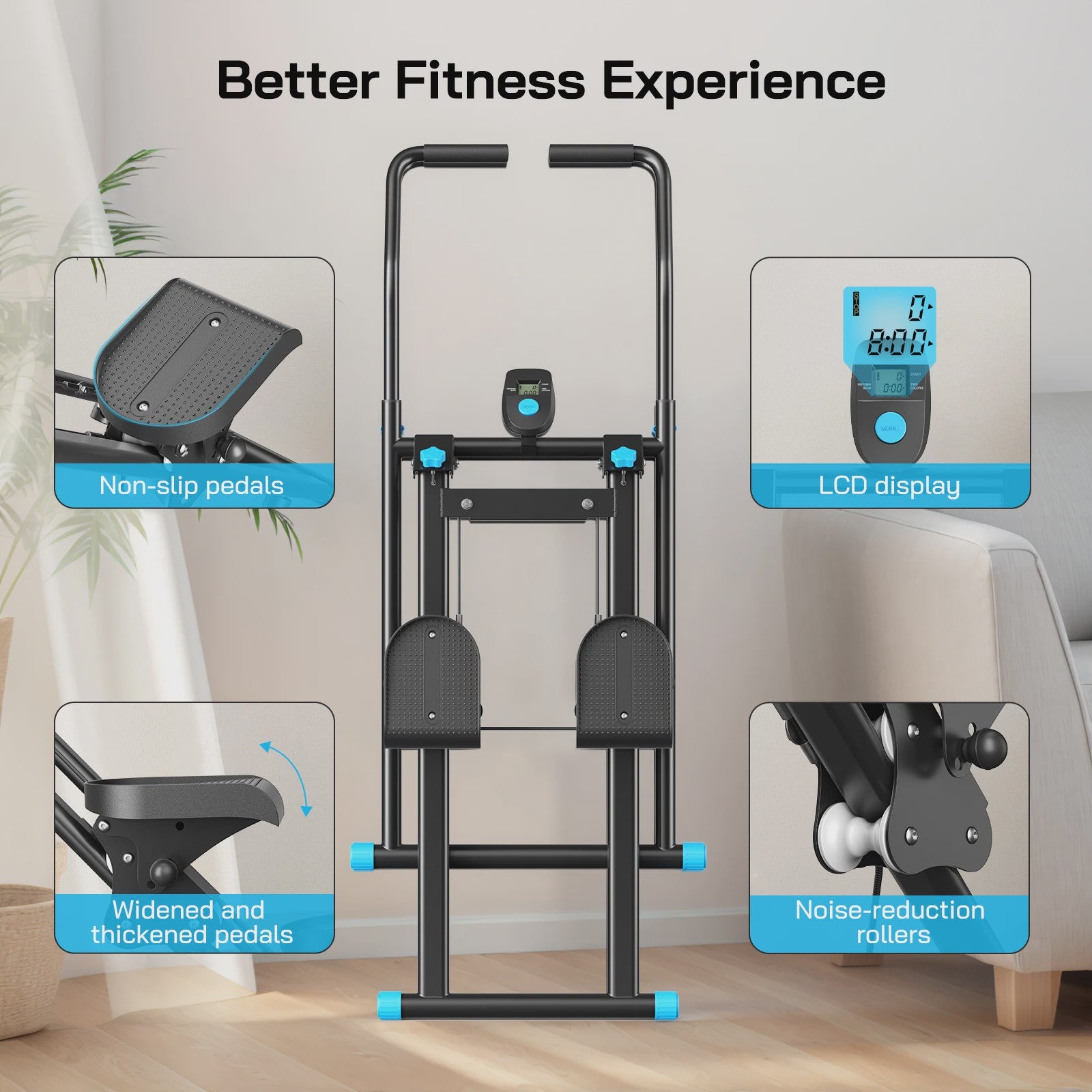 New Version Vertical Climber Machine -Compact Folding Cardio Stepper for Full-Body Workout,Ideal for Home Gym Exercise Equipment