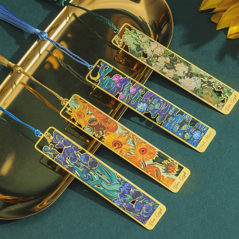 Luxe Metalen Bladwijzer met Penseel en Kwastje - Kunstcollectie
