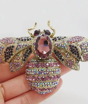 Luxe Bijen Broche met Kristallen - Vintage Baroque Stijl