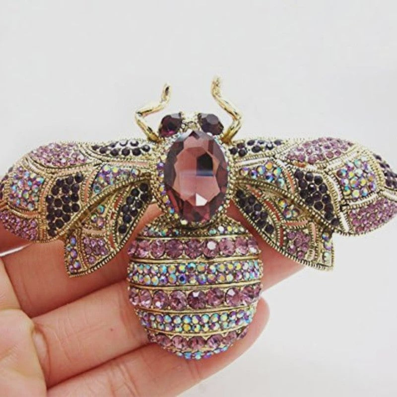 Luxe Bijen Broche met Kristallen - Vintage Baroque Stijl
