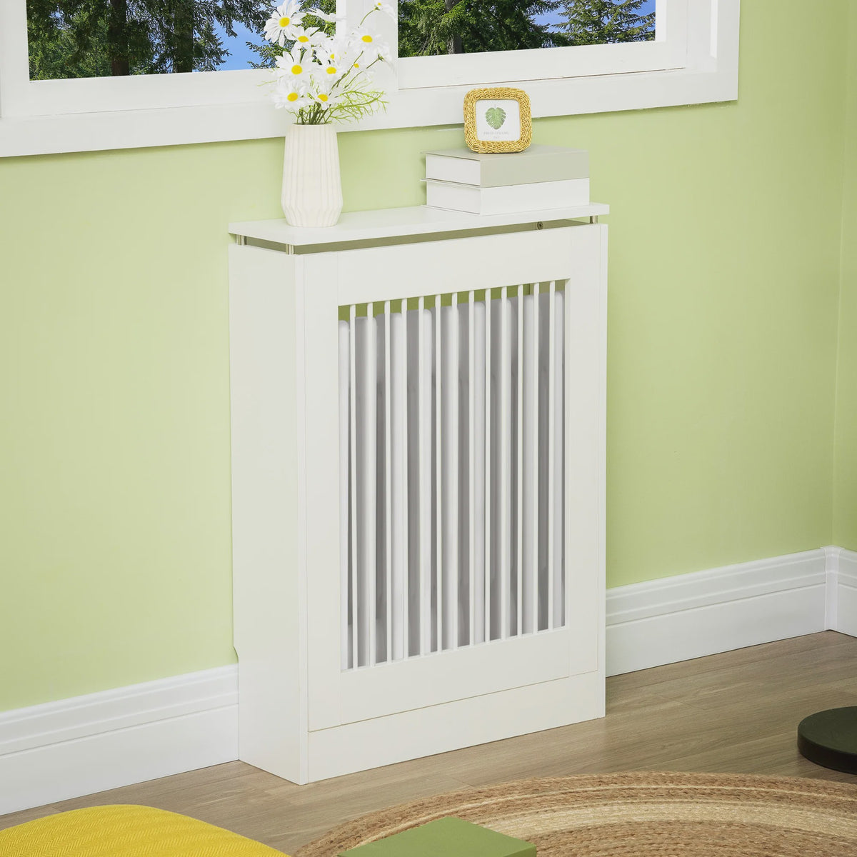 Moderne Witte MDF Radiatorombouw met Strak Design