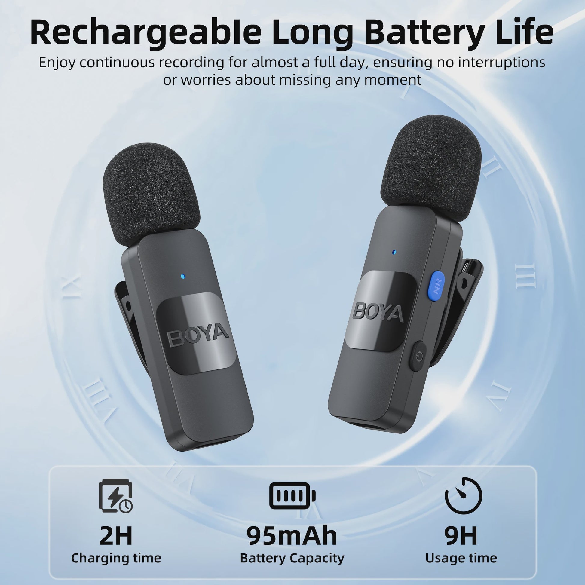 BOYA BY-V Professioneel Draadloos Lavalier Mini Microfoon Systeem voor iPhone & Android