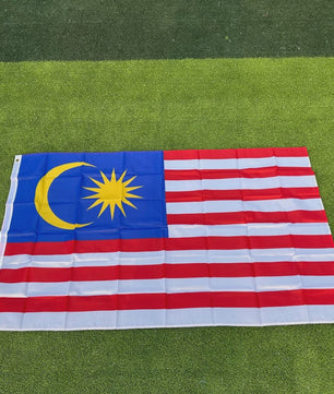 Maleisische Vlag 150x90cm - Polyester, Dubbel Gestikt