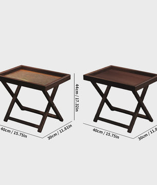 Inklapbare Bamboe bijzettafel - Theekleurig - Weerbestendig & Lichtgewicht