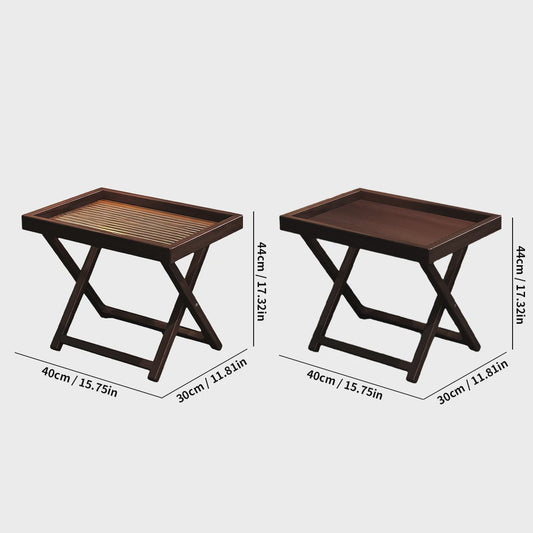 Inklapbare Bamboe bijzettafel - Theekleurig - Weerbestendig & Lichtgewicht