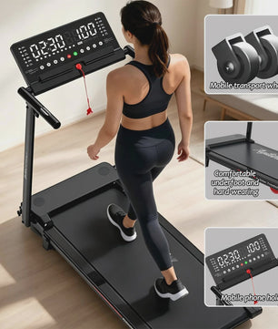 Opvouwbare Loopband voor Thuis - Elektrisch, 1.0-10.0 KM/H, met Afstandsbediening, LCD & Telefoonhouder