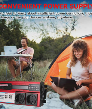 Krachtige 4000W/3000W Power Inverter: 12V DC naar 220V/230V AC met 4 USB & LED Display