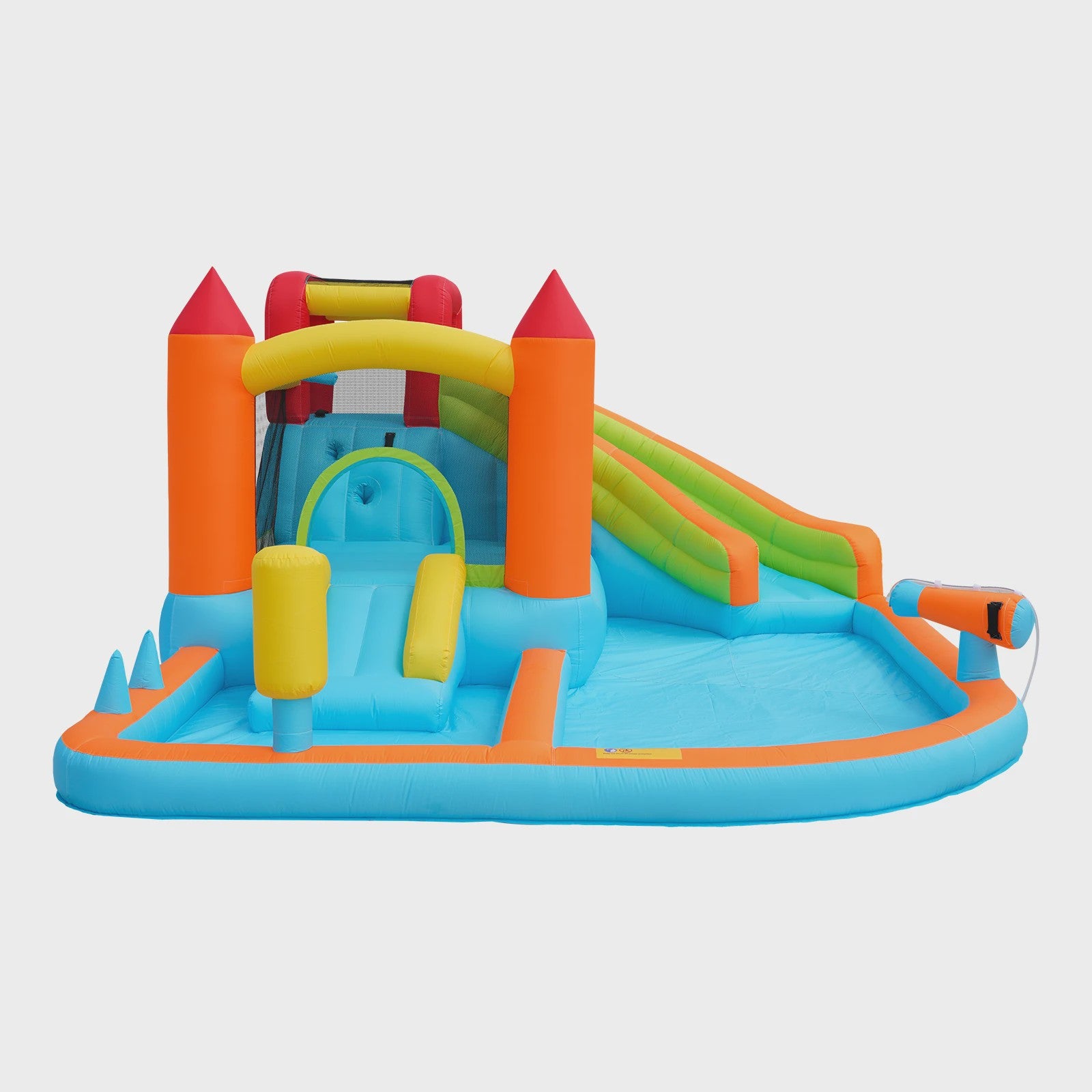 Opblaasbaar Kasteel met Waterbaan, Glijbaan, Trampoline & Waterkanon