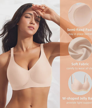 Comfortabele Draadloze BH met Diepe V-hals - Naadloze Push-Up voor Dagelijks Gebruik